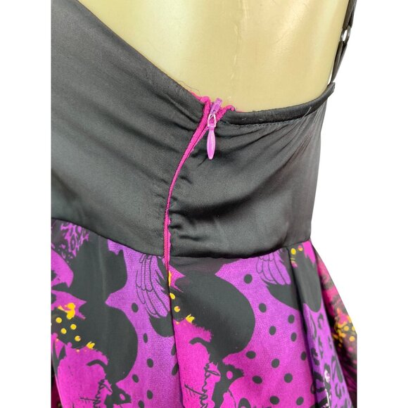 Naguchi Spaghetti Strap Dress Black & Purple Knee Length Dress Size XS/S - Picture 7 of 9